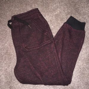 Red and black jogger sweatpants